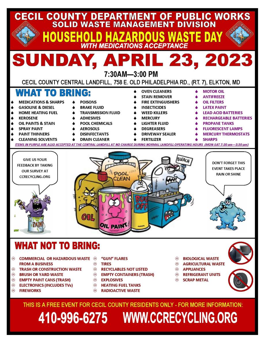 Flyer Hazardous Waste Day - Hosted by Cecil County DPW