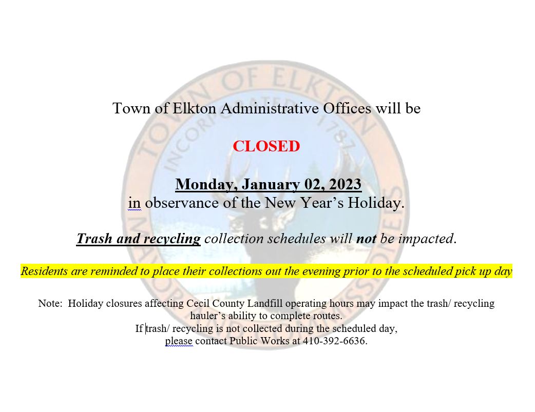New Year's Holiday Observed - Offices closed Monday, Jan. 2, 2023