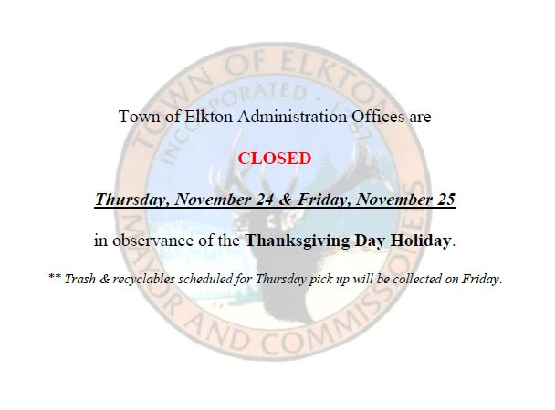 Thanksgiving Day Holiday Closure, Nov. 24 &amp; 25, 2022