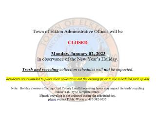 New Year's Holiday Closure Flyer